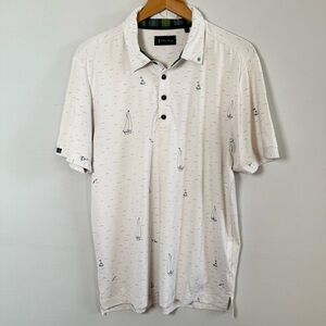 William Murray Mens golf Polo performance Flex White Sailing Boats, size M